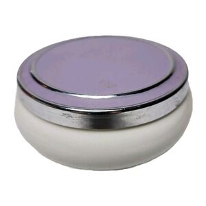 Vintage Enesco Porcelain Trinket Box Imports Japan Powder Jewelry Box Purple Lid